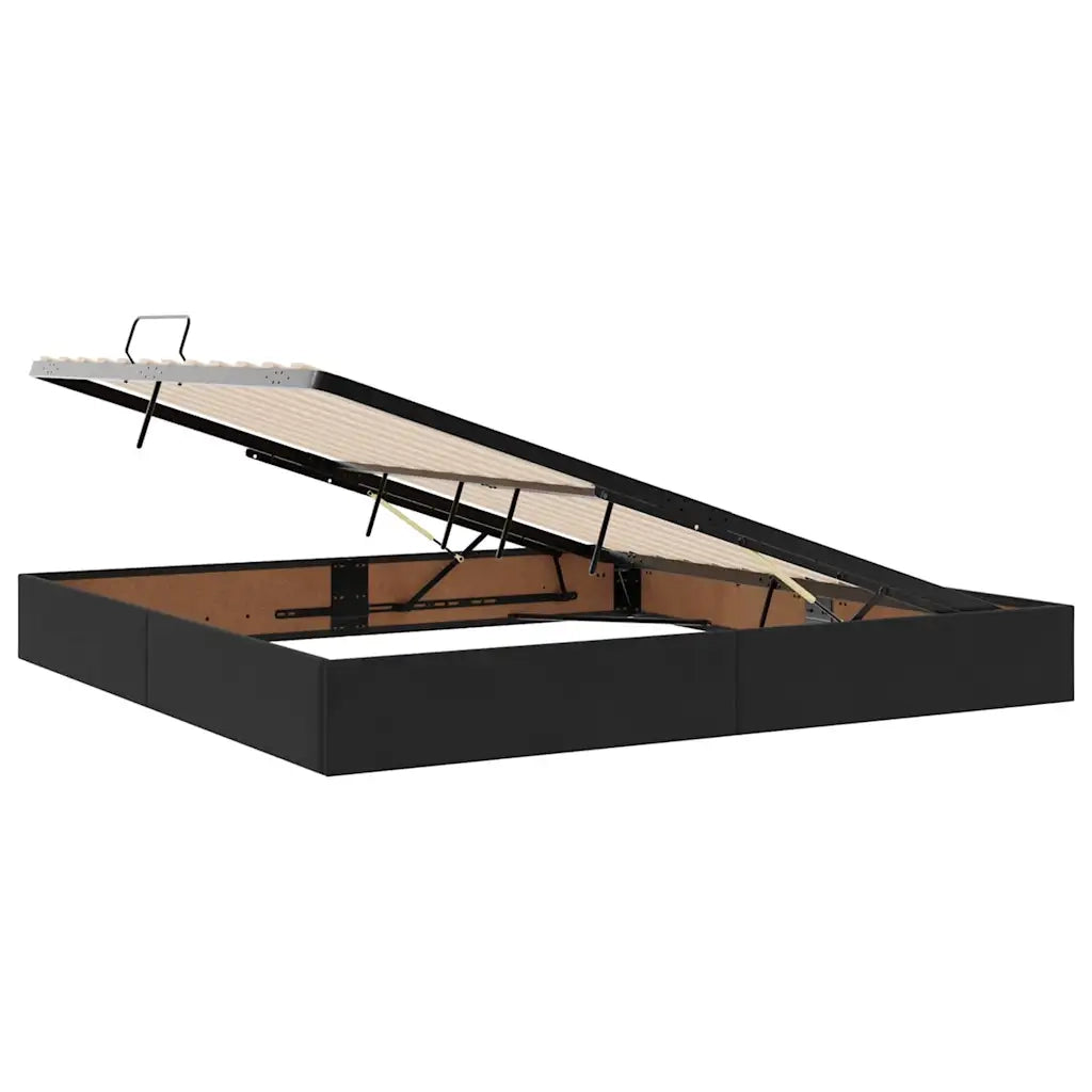 Letto con contenitore e materasso Nero 200 x 200 cm Velluto
