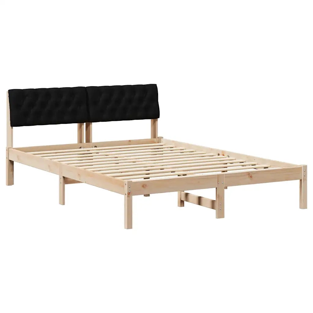 Struttura del Letto con testiera Marrone e nero 135 x 190 cm 878621