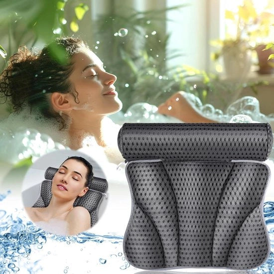 Cuscino per doccia con 7 ganci - Tecnologia 4D Air mesh - Utilizzo in casa e centro benessere