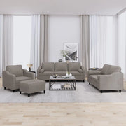 Set Divani 4 pz con Cuscini Tortora in Tessuto