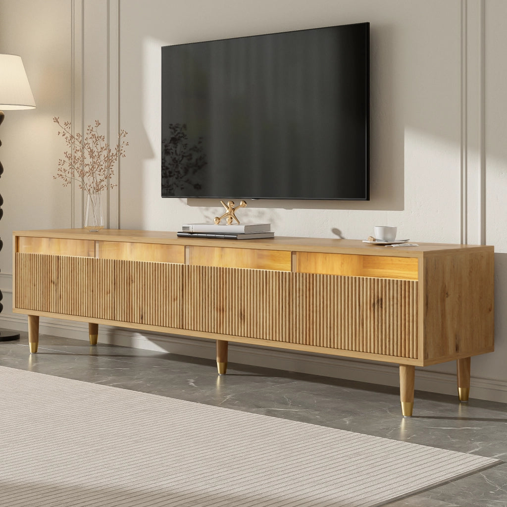 Cassettiera TV in MDF con finitura legno 178 cm