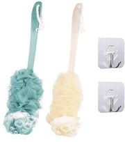 Set di spazzola per il corpo - esfoliante - 2 pezzi - blu e beige - materiale PE