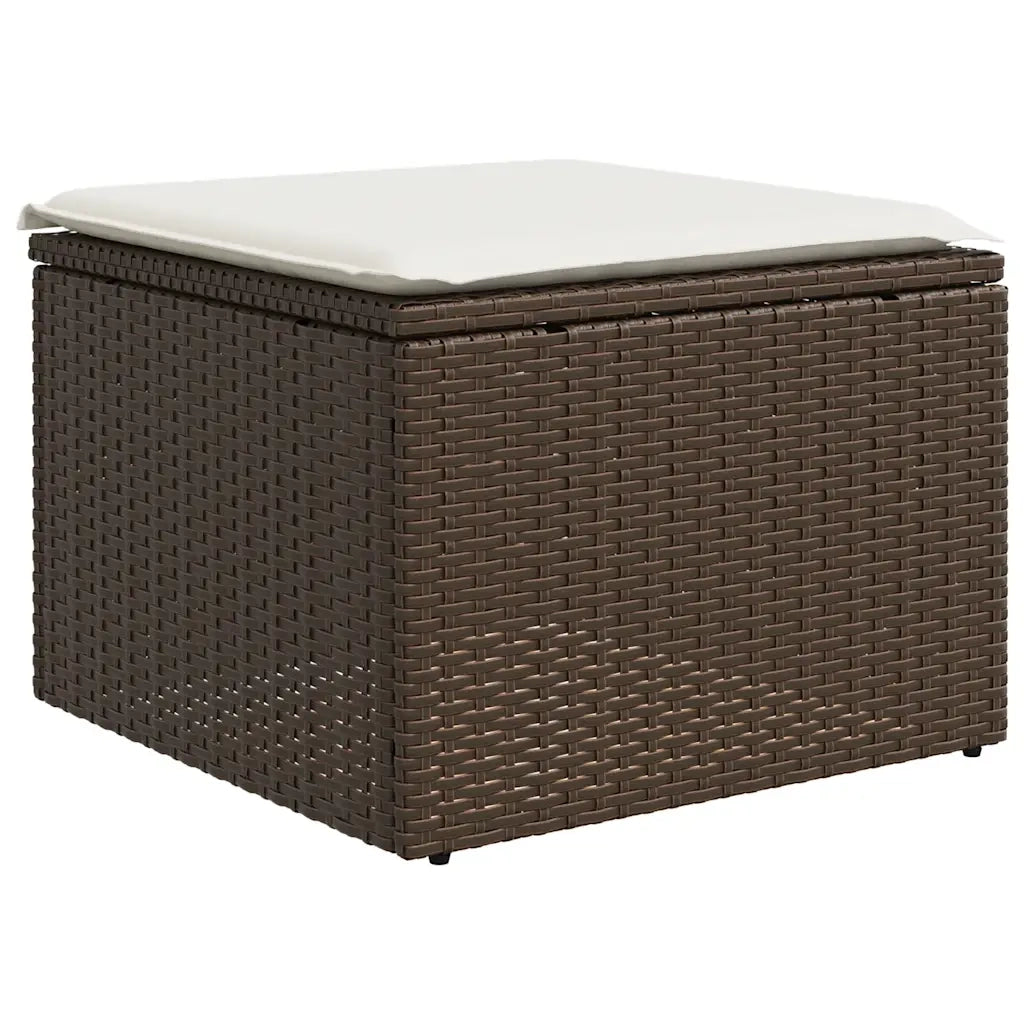 Set Divano da Giardino 6 pz | Set Salotto da Giardino con Cuscini Marrone in Polyrattan