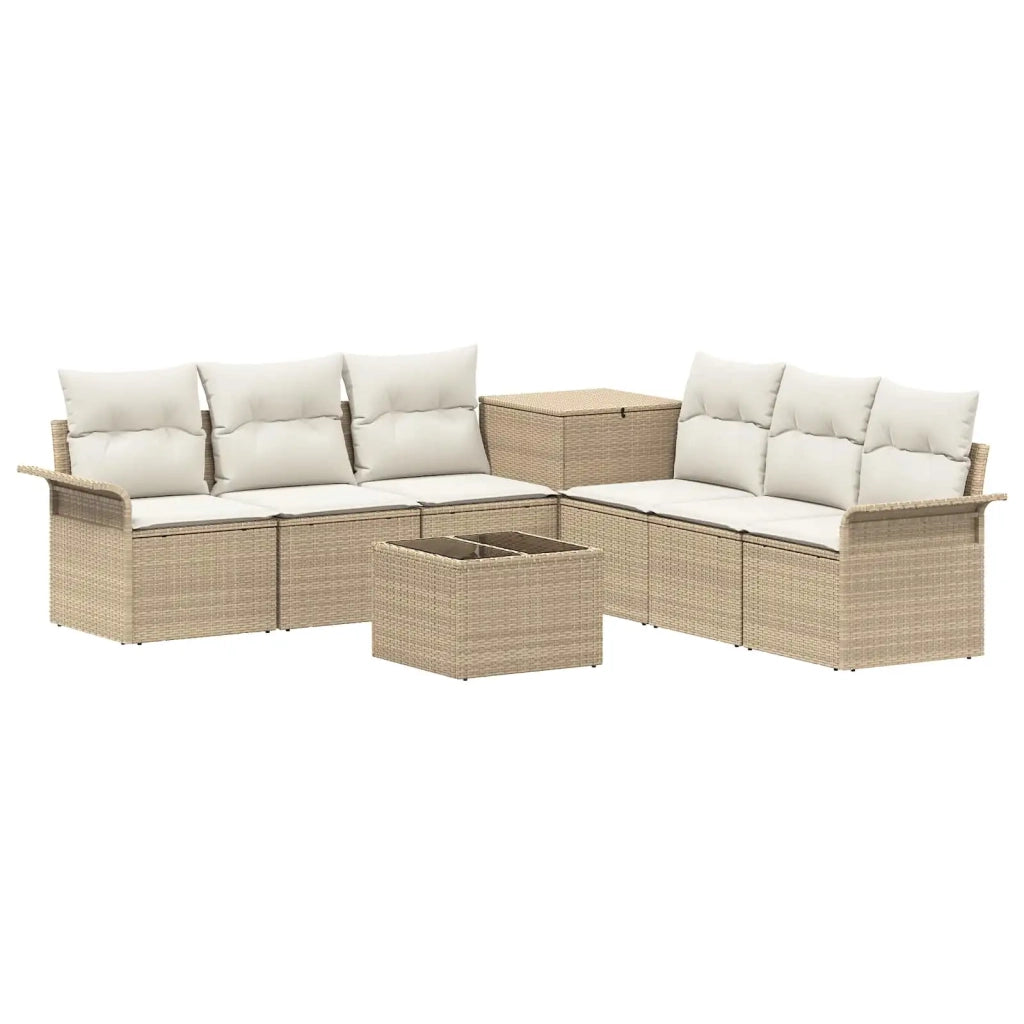 Set di divani 8 pz Beige e Bianco Crema 3448014