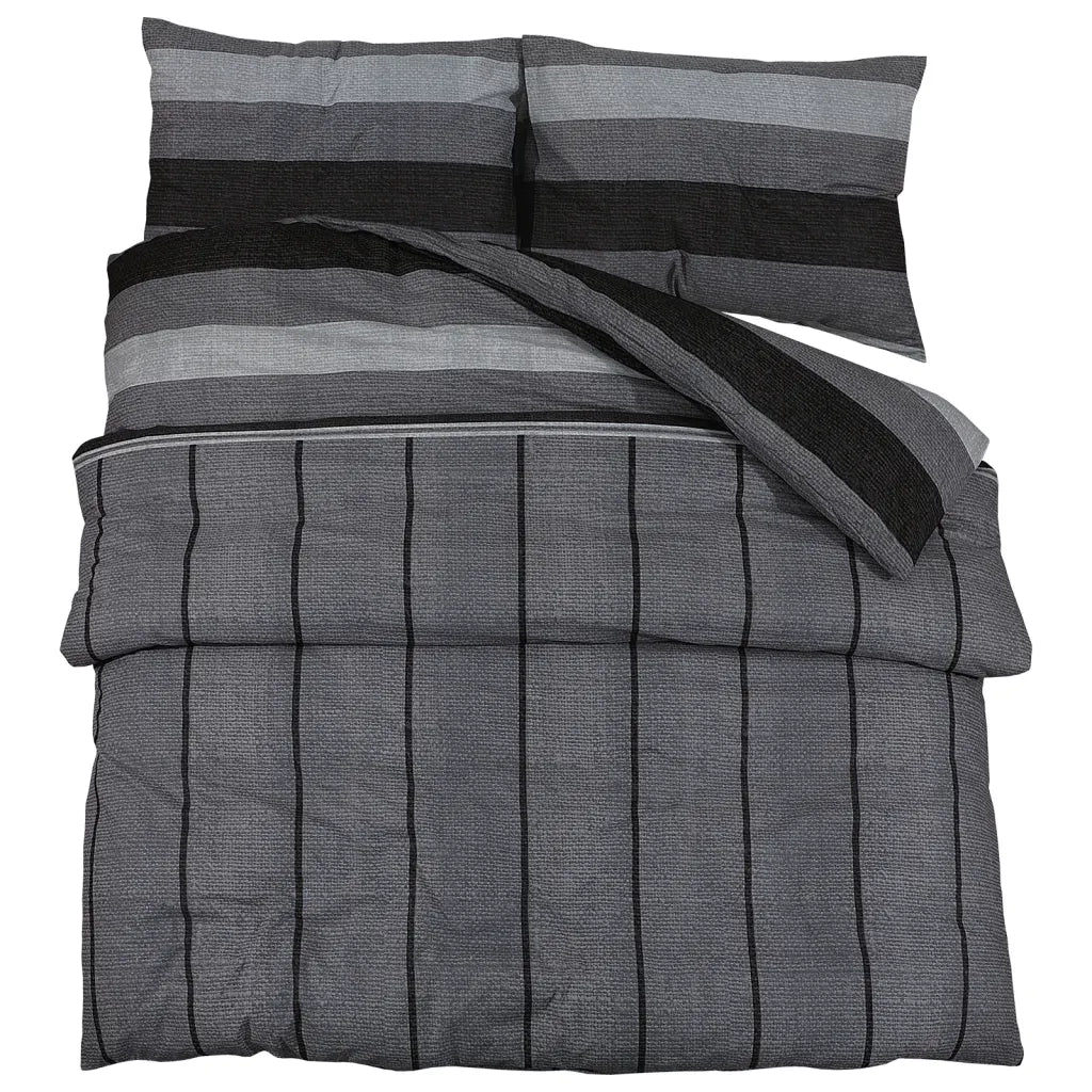 Set Copripiumino Grigio Scuro 240x220 cm in Cotone 136419