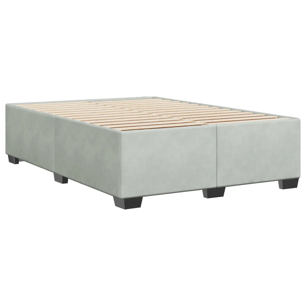 Letto matrimoniale | Letto per adulti | Giroletto senza Materasso Grigio Chiaro 160x200 cm Velluto