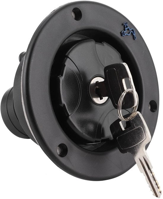 Tappo di serbatoio acqua con 2 chiavi - Impermeabile - Per caravan/motorhome - Materiale plastico di alta qualità - Spessore 30-40 mm - Apertura di riempimento rapida - Tappo di serbatoio acqua