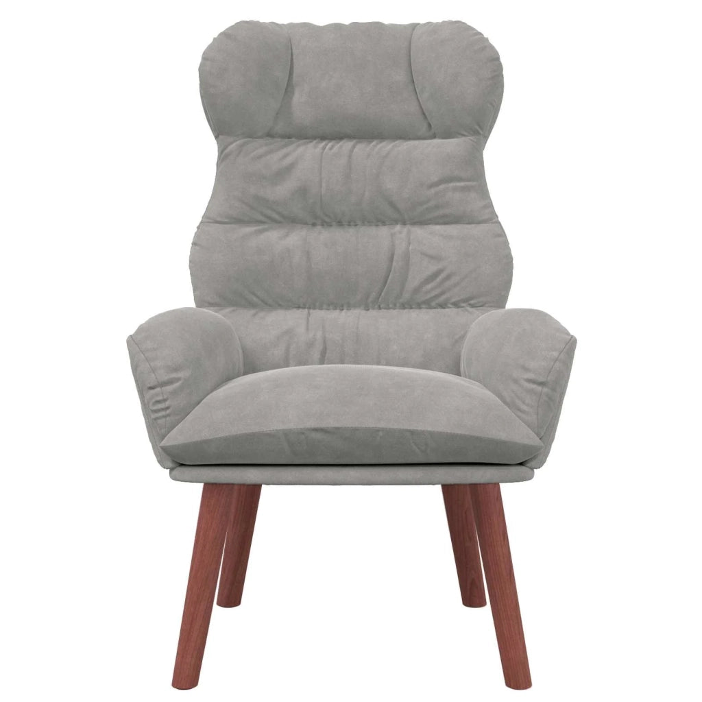Poltrona | Sedia Relax Grigio chiaro 69 x 74 x 93 cm Velluto