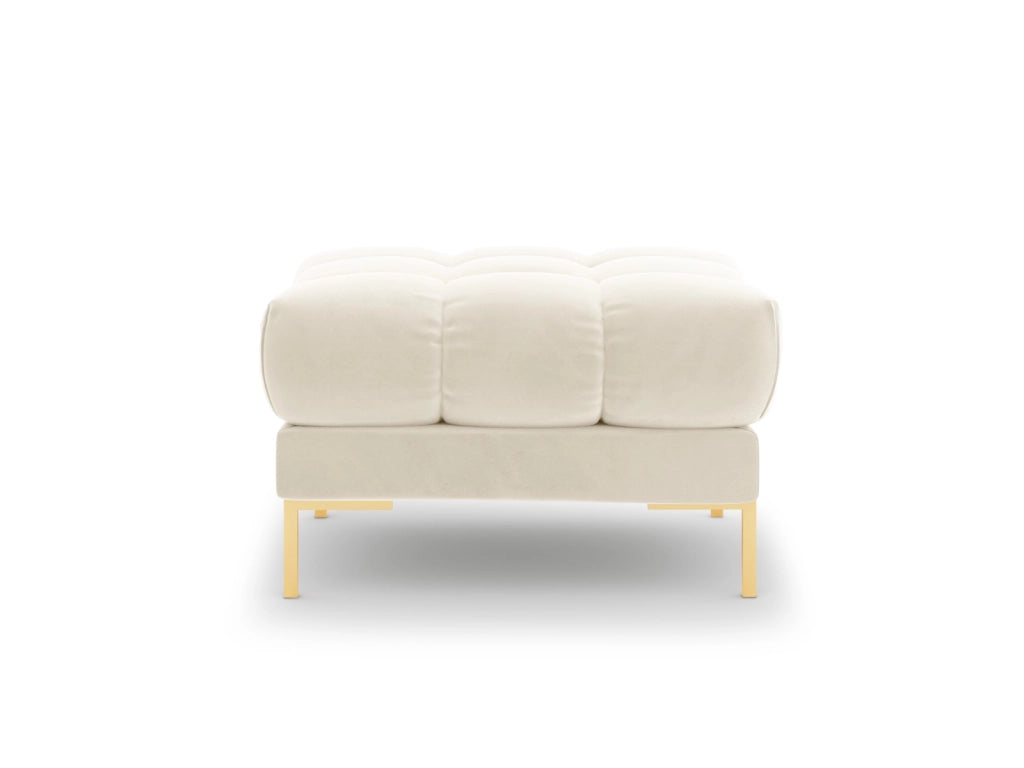Cosmopolitan Design - Pouf "Bali" in velluto beige chiaro 