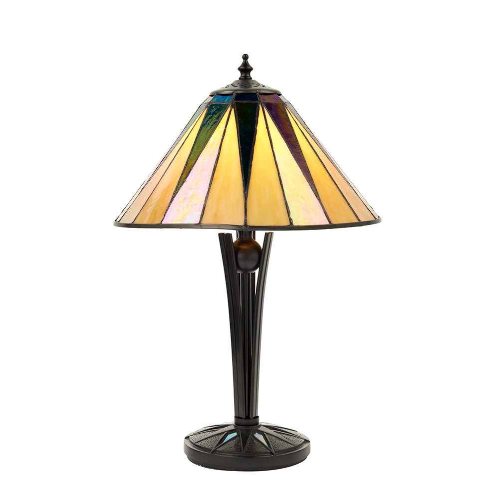 Lampada da tavolo Tiffany Dark Star vetro multicolore E14 40W