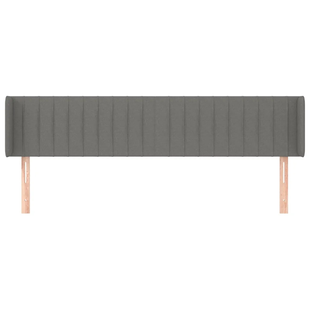 Testiera ad Orecchio-Testata con Orecchie Grigio Scuro 183x16x78/88 cm in Tessuto 463144
