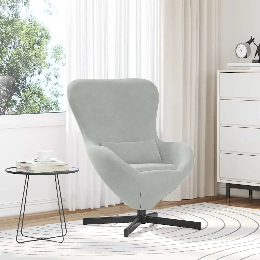Poltrona uovo Grigio chiaro 63 x 73 x 90 cm Velluto 42002756