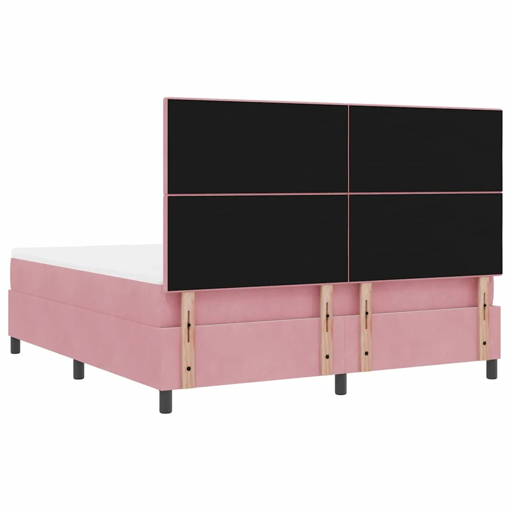 Letto a Sorgente LED con materasso Rosa 180 x 200 cm Velluto 3343333