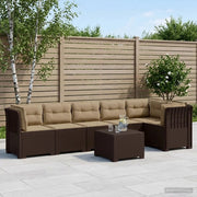 Divano da Giardino 6 Posti con Cuscini Aspetto Rattan PP 3444128