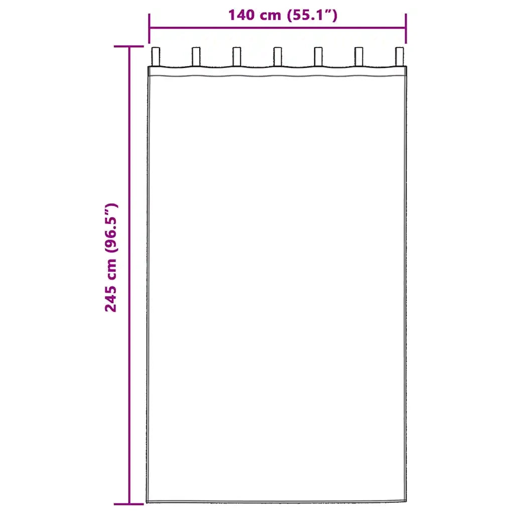 Tende Oscuranti | Tende Blackout 2 pz Grigio chiaro 140 x 245 cm Velluto