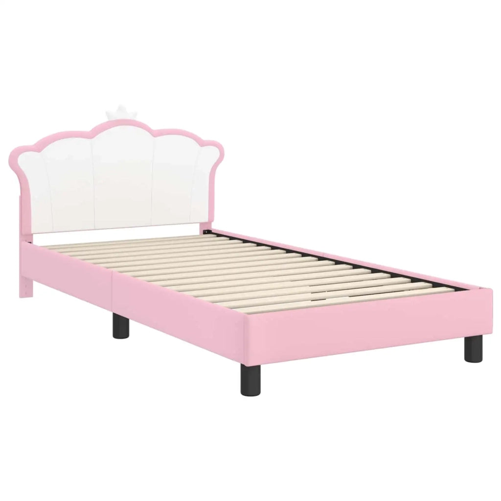 Struttura letto bambini con testata Rosa 90 x 190 cm PU