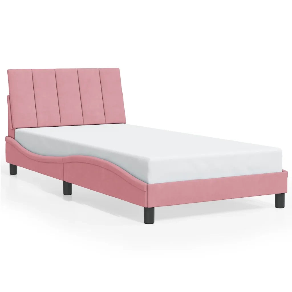 Giroletto senza Materasso Hanko Rosa 100x200 cm in Velluto 3207836