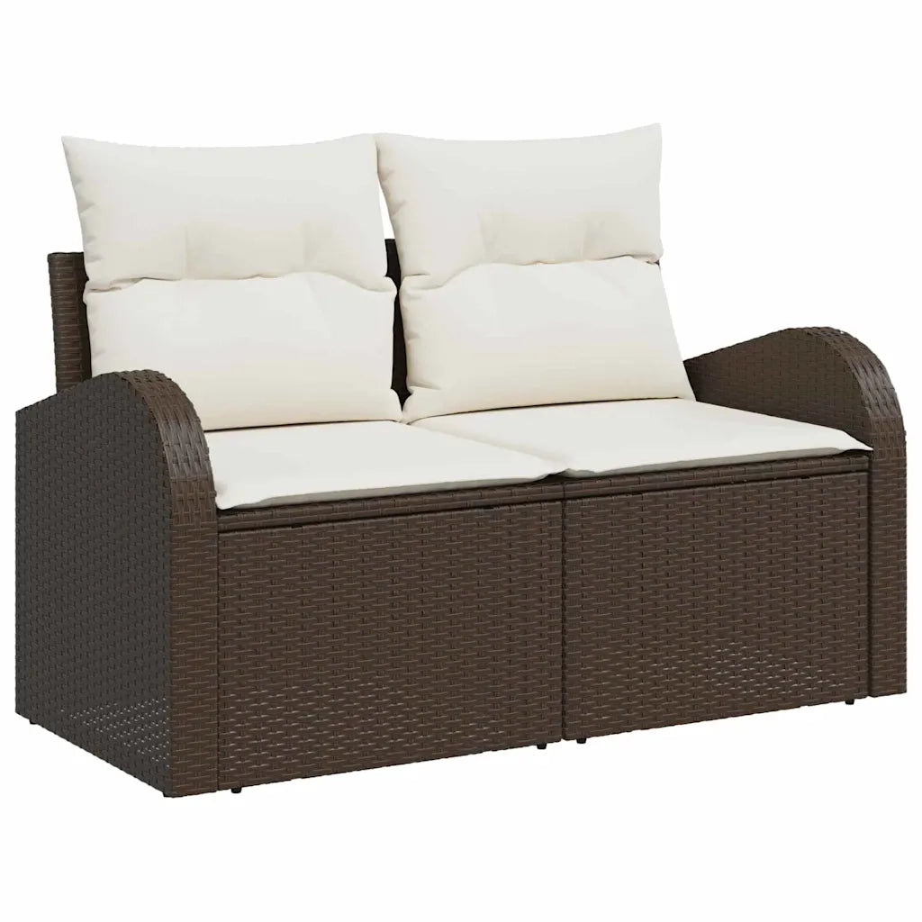 Set Divano da Giardino 8 pcs Marrone Rattan in Polipropilene