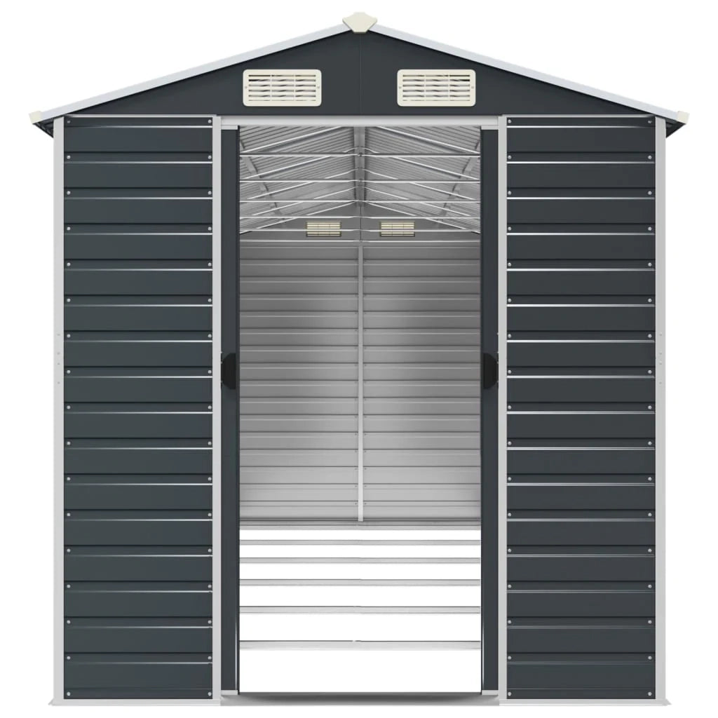 Casetta da giardino cabina ripostiglio casetta da esterno robusta casetta per attrezzi 191 x 555 x 198 cm acciaio zincato antracite 02_0022188