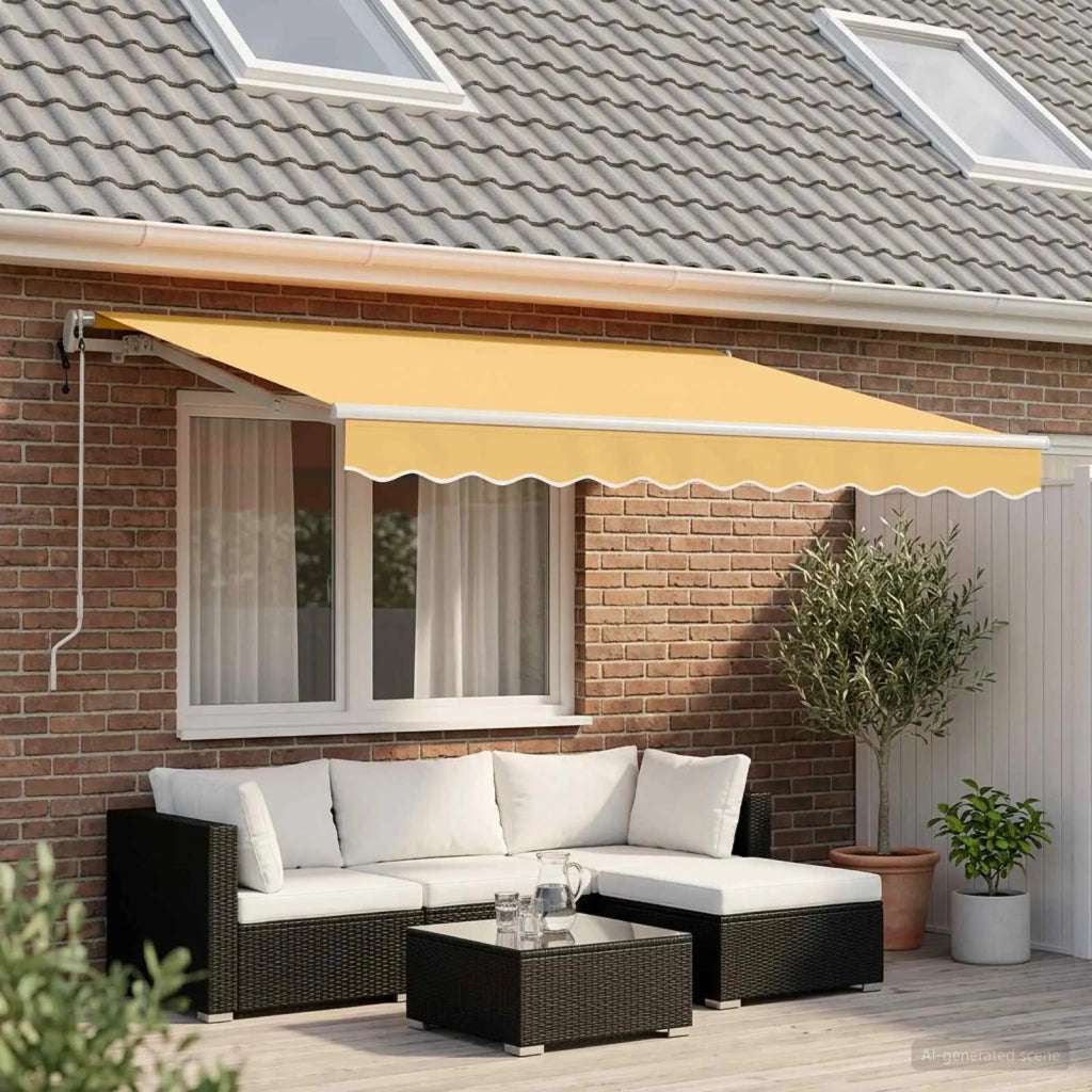 Tenda retrattile Sabbia 350 x 250 cm Tessuto e Alluminio 3425935