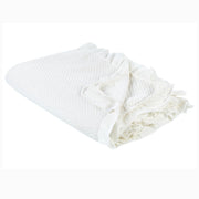 Copriletto in cotone bianco 220 x 240 cm con balza decorativa Camera da letto