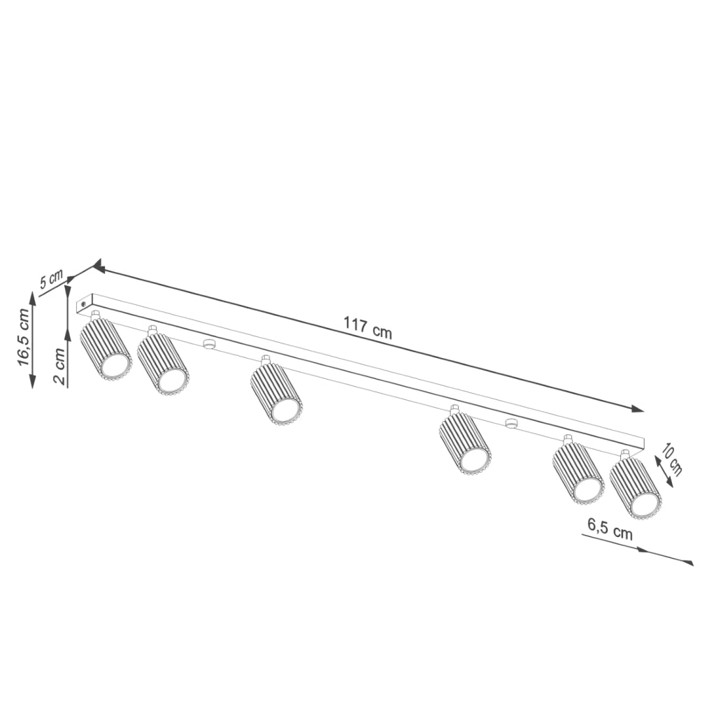 Lampada da soffitto KARBON 6L beige