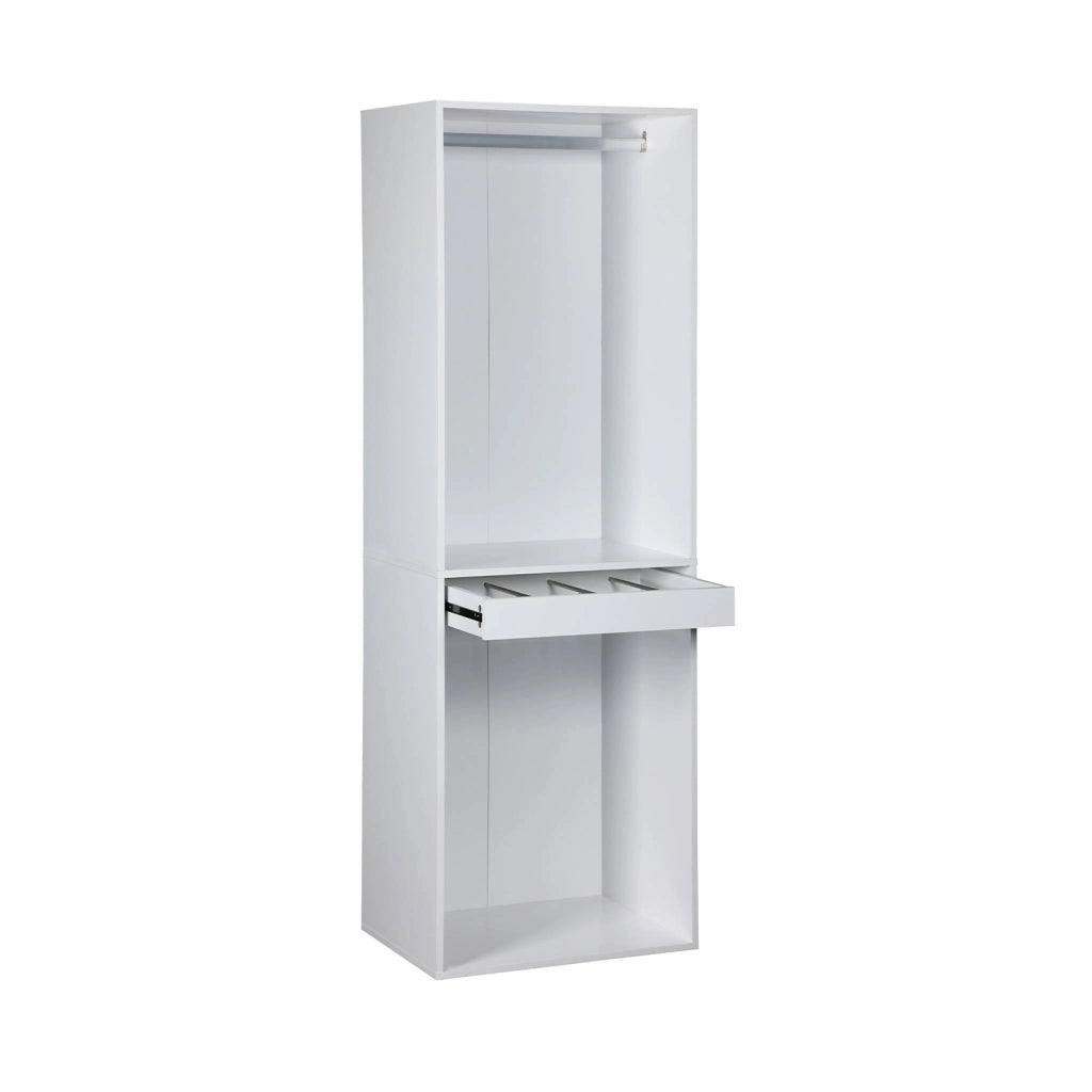 Modulo guardaroba con appendiabiti e portapantaloni, bianco