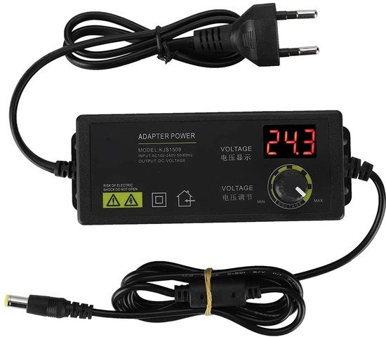 Adattatore di alimentazione regolabile - Display LED - 3-36V - 60W - per monitor LCD, lampada LED, router, camera, console gaming