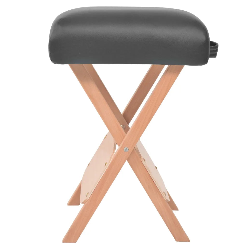 Sgabello da Massaggio Spessore Sedile 12 cm e 2 Supporti Nero CFW1274329