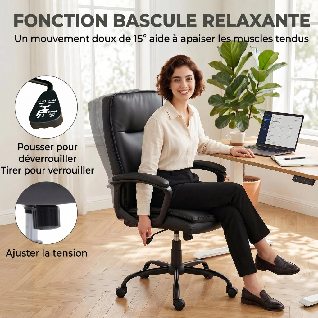 Poltrona da ufficio ergonomica ¨C Xylo ¨C Pelle scamosciata, nera, regolabile