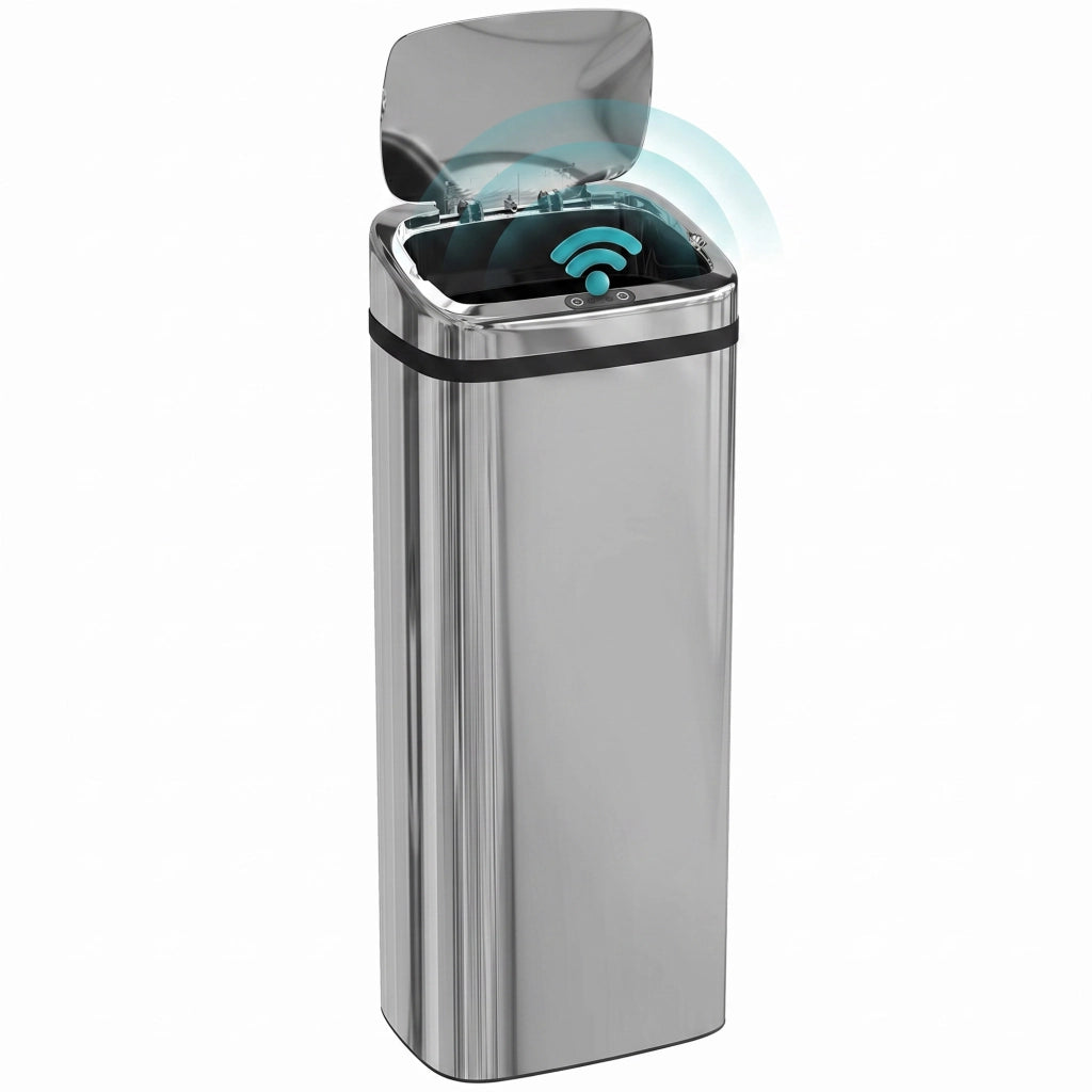 Pattumiera Intelligente con Sensore Automatico ¨C Xylo ¨C Acciaio Inox 50L 33x25x84cm Argento