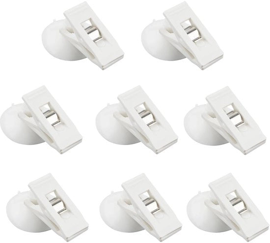 Clips per Douchegordijn 8 Stuks - Spatbescherming - Impermeabili - Materiali PVC/ABS - Dimensioni 5 cm x 3,1 cm