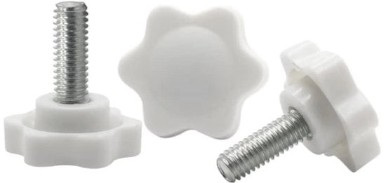 Viti a stella in plastica - Maniglia a stella - Viti a stella con clip - Viti a stella a doppia testa - M5x16mm - 10 pezzi - Viti a stella a doppia testa con clip