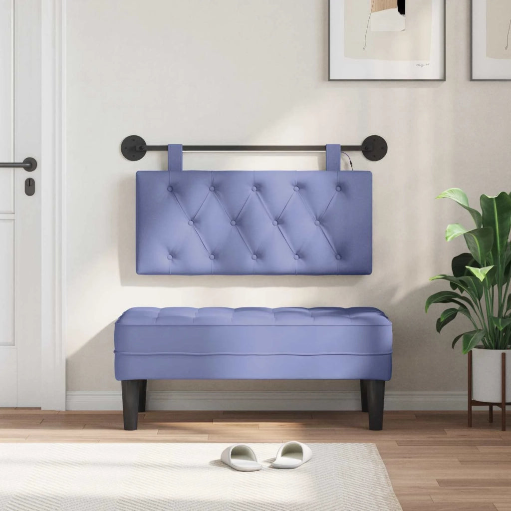 Testiera sospesa Con luce LED Blu jeans Tessuto 3424524