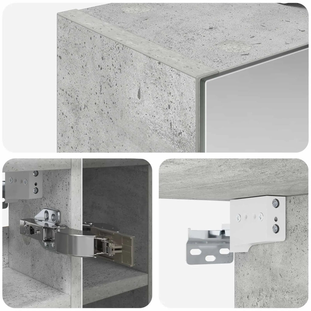 Mobiletto per specchio da Bagno | Armadio da bagno Grigio cemento