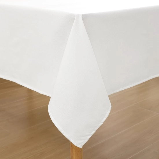 Tavolo con finitura in lino Lotus Effect, lavabile, quadrato 140 x 200 cm, tovaglia in lino per tavolo, tovaglia impermeabile, tovaglia per tavolo, tovaglia in lino per tavolo, protezione contro macchie, bianco