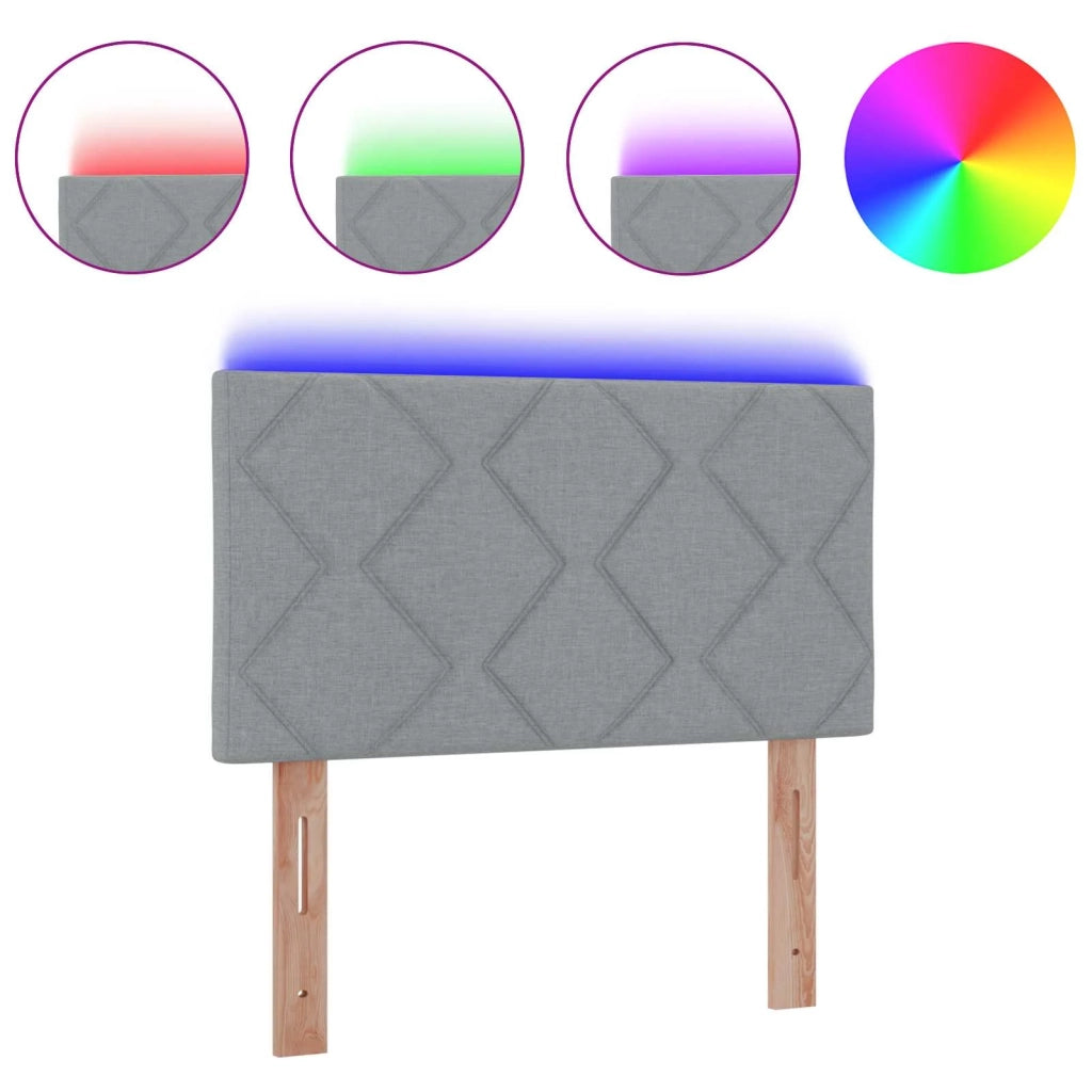 Testiera con luci a strisce a LED-Testata Grigio chiaro 90 cm Tessuto 531789