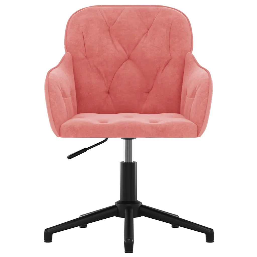 Sedia Girevole da Ufficio | Sedia da Gaming Rosa in Velluto