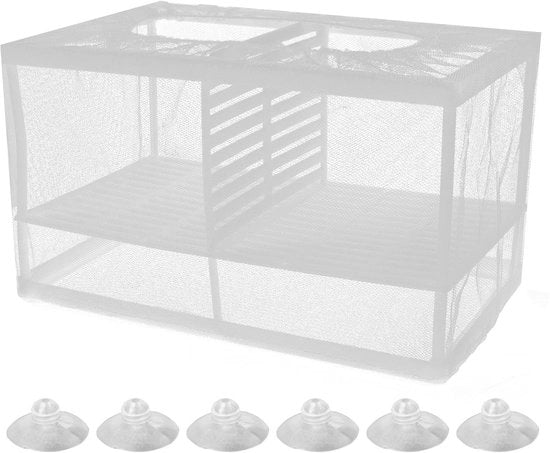 Macchina per la riproduzione degli acquari con separazione rimovibile - Box di allevamento per pesci - Auto galleggiante - 6 beccucci - 26 x 15 x 18 cm - Protezione degli alevini