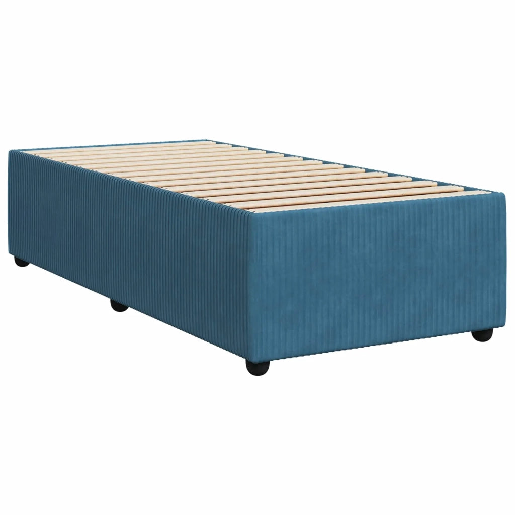 Letto box spring con materasso Blu 90 x 200 cm Velluto 3453075