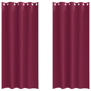 Tende Oscuranti | Tende Blackout con Anelli 2 pz Rosso Vino 245 x 140 cm