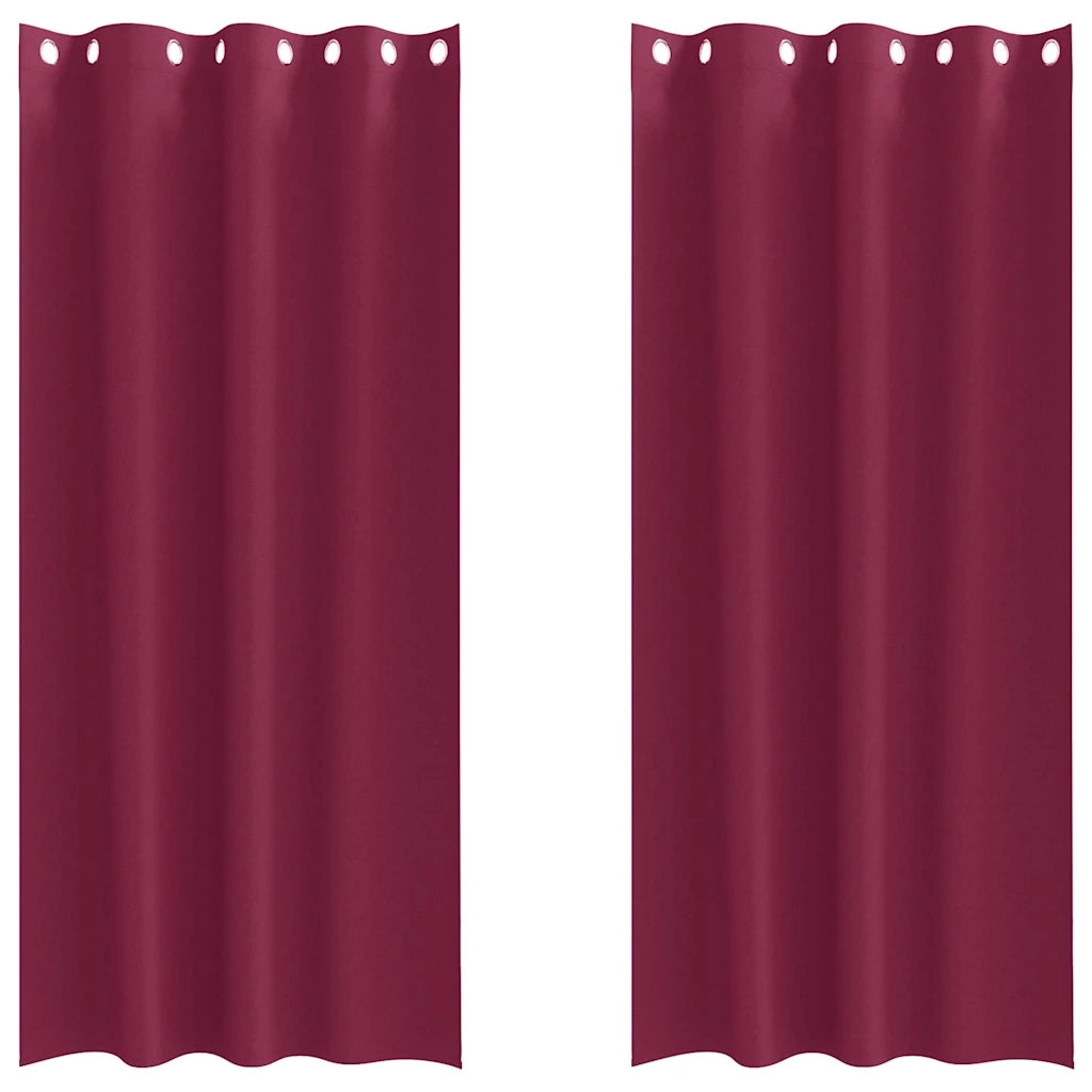 Tende Oscuranti | Tende Blackout con Anelli 2 pz Rosso Vino 245 x 140 cm