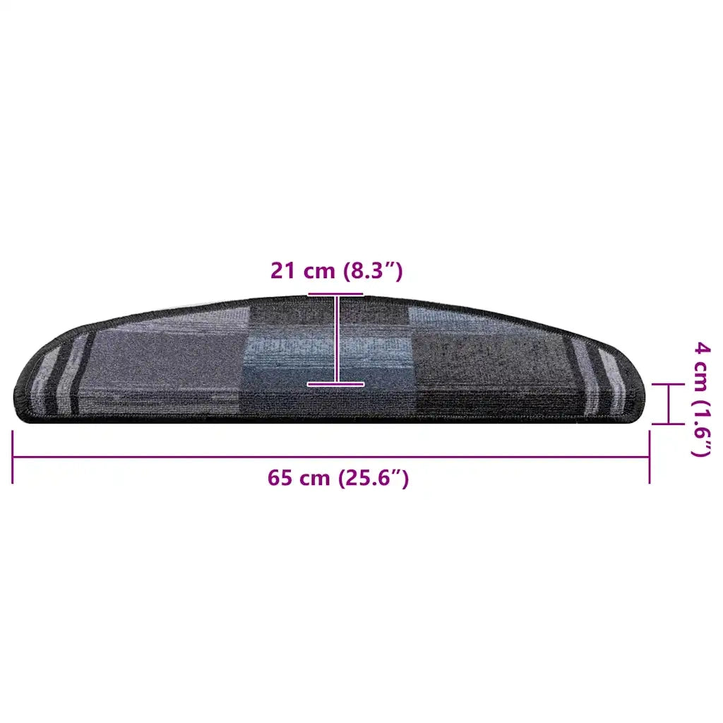 Tappetini per Scale Autoadesivi 5 pz | Gradini per Scale 65x21x4 cm Nero e Grigio