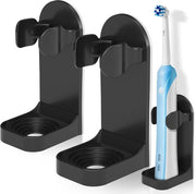 2 pacchi di supporti per spazzolini da denti ad attacco magnetico, supporti per spazzolini da denti ad attacco magnetico forti, supporto per spazzolino da denti regolabile per la conservazione nella zona bagno (universale), nero