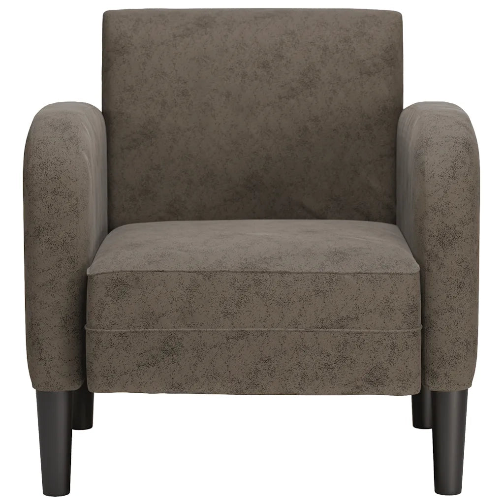 Divano Sedia con Braccioli-Poltrona-Sofa Relax Grigio Scuro 54 cm in Similpelle