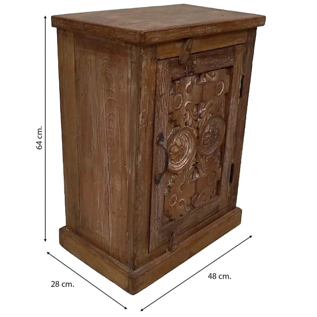 Comodino in legno fatto a mano48x28x64h cm