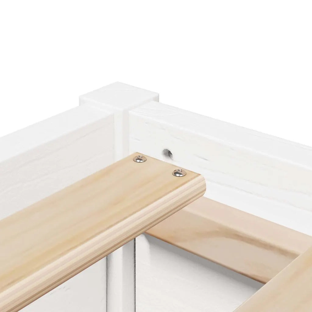Letto senza Materasso-Struttura Letto Bianco 75x190 in Legno Massello di Pino 834946