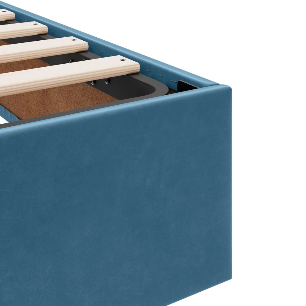 Letto ottomano con archiviazione Blu Scuro 90 x 190 cm Velluto 3442854
