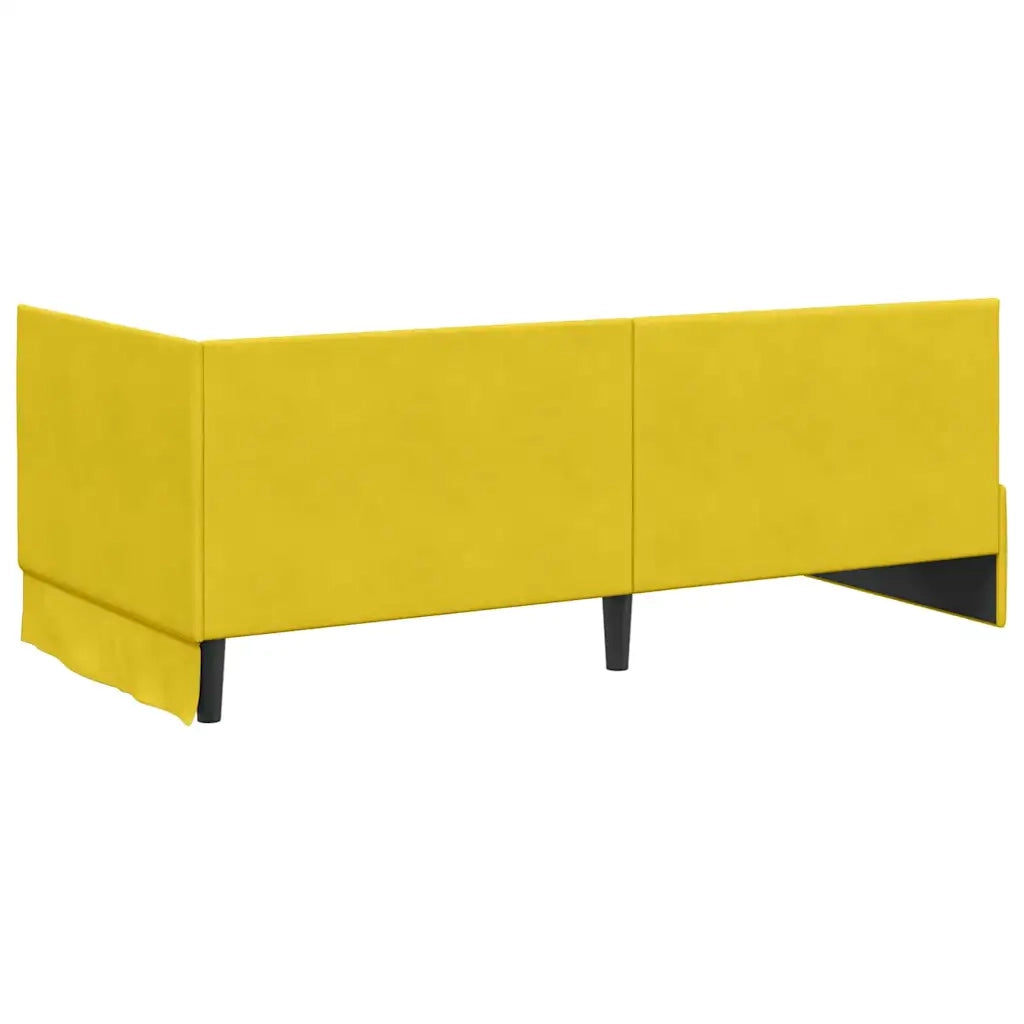 Cornice del letto ad angolo Giallo 90 cm x 190 cm Velluto 42016262