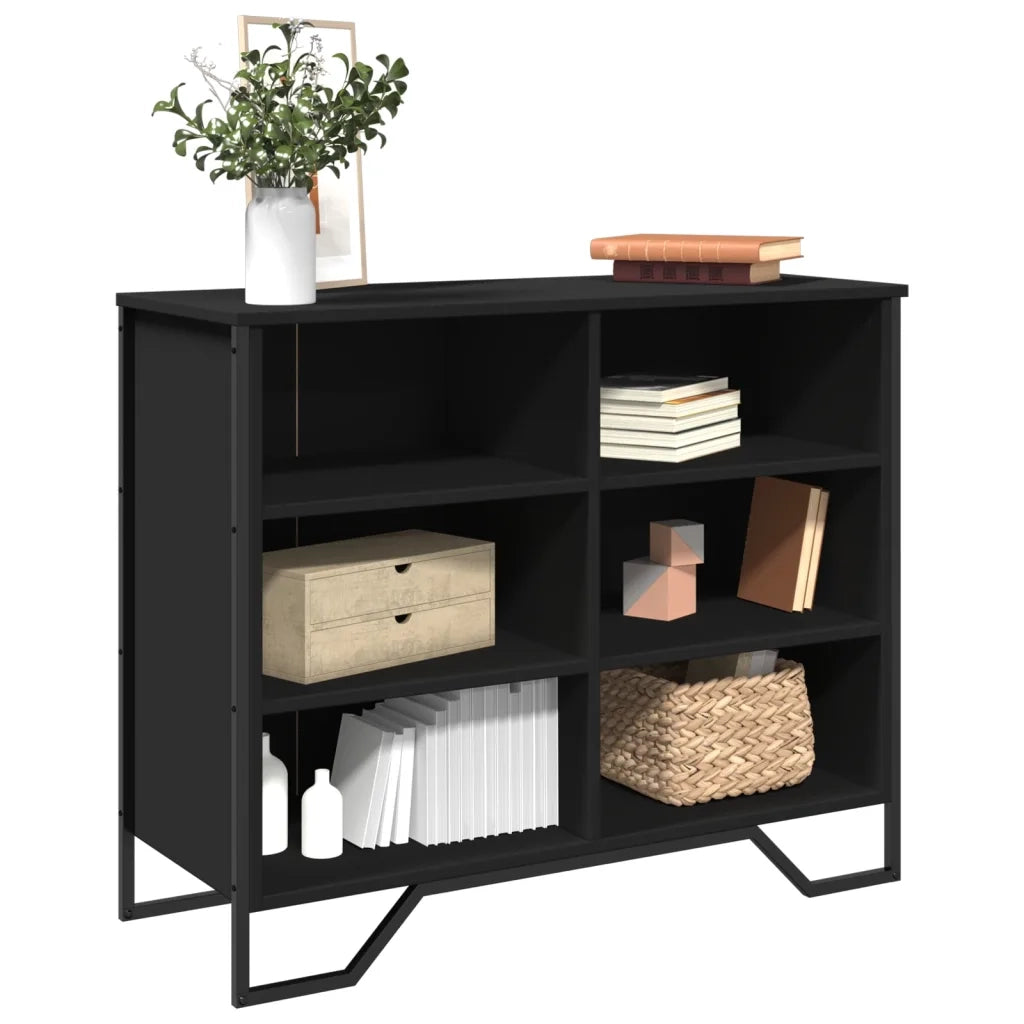 Credenza Nera 91x35,5x74,5 cm in Legno Multistrato 848549